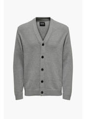 Gilet manches longues gris ONLY&SONS pour homme seconde vue