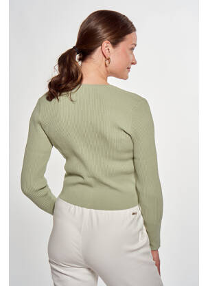 Gilet manches longues vert MORGAN femme