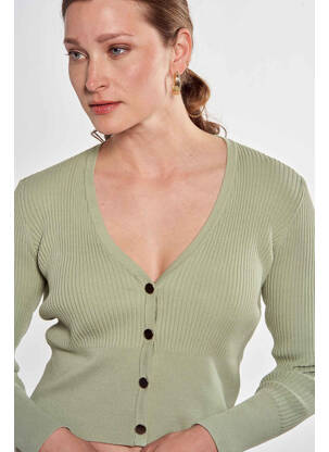 Gilet manches longues vert MORGAN femme