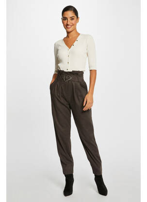 Pantalon slim marron MORGAN femme