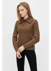 Pull col roulé marron OBJECT pour femme seconde vue