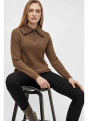 Pull col roulé marron OBJECT pour femme seconde vue