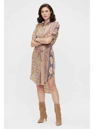 Robe mi-longue marron OBJECT femme