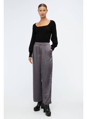 Jeans coupe droite gris OBJECT femme