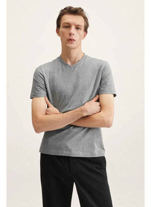 T-shirt gris MANGO pour homme