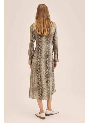 Robe longue beige MANGO femme