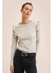 T-shirt gris MANGO pour femme seconde vue