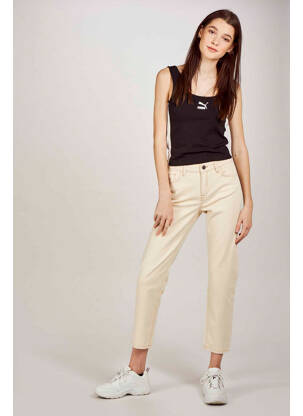Jeans coupe droite beige NOISY MAY femme