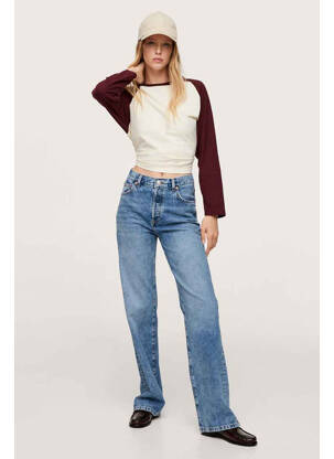 Jeans coupe large bleu MANGO pour femme