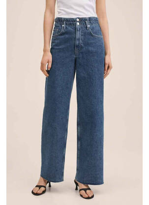 Jeans coupe large bleu MANGO pour femme