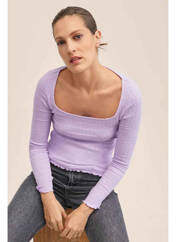 T-shirt violet MANGO pour femme seconde vue