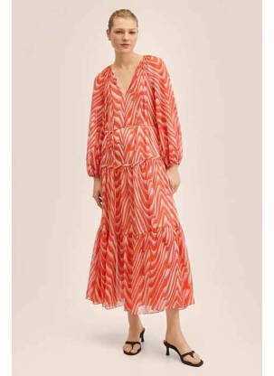 Robe longue orange MANGO femme