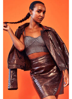 Chemisier gris NOISY MAY pour femme