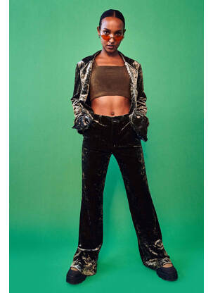 Pantalon flare vert NOISY MAY femme