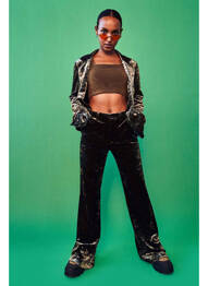 Pantalon flare vert NOISY MAY femme