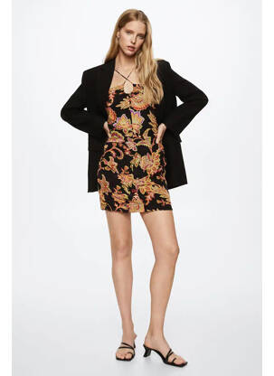 Robe courte noir MANGO pour femme