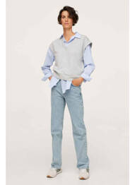 Jeans coupe droite bleu MANGO femme