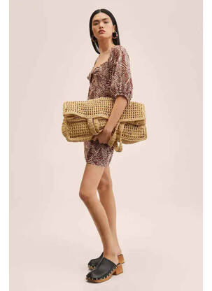 Robe courte marron MANGO femme