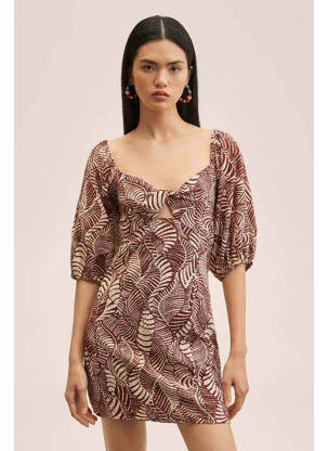 Robe courte marron MANGO femme