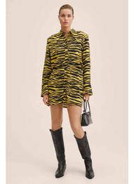 Robe courte jaune MANGO femme