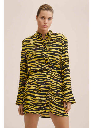Robe courte jaune MANGO femme