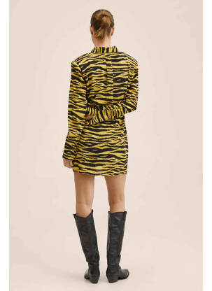 Robe courte jaune MANGO femme