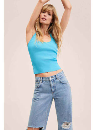 Chemisier bleu MANGO femme