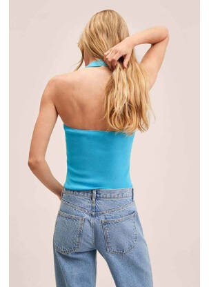 Chemisier bleu MANGO femme