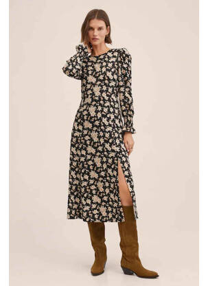 Robe longue noir MANGO femme