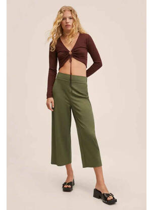 Pantalon 7/8 vert MANGO femme