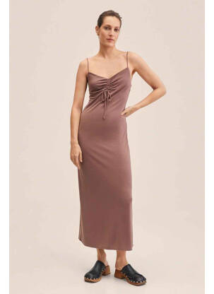 Robe longue marron MANGO femme