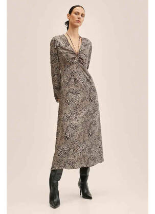 Robe longue beige MANGO femme
