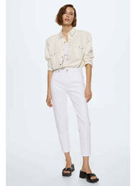 Jeans boyfriend blanc MANGO femme