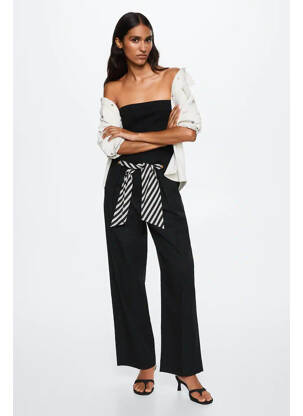 Pantalon droit noir MANGO femme
