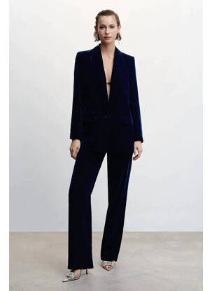 Pantalon droit bleu MANGO femme