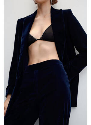 Pantalon droit bleu MANGO femme