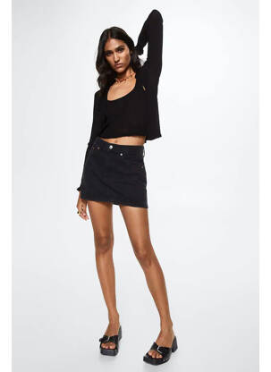 Gilet manches longues noir MANGO pour femme