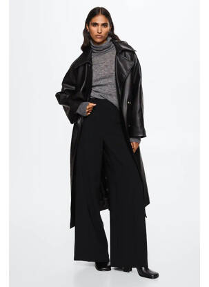 Pantalon droit noir MANGO femme