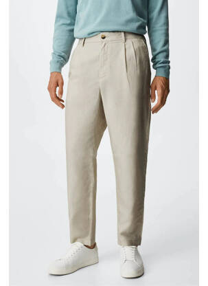 Pantalon large beige MANGO pour homme