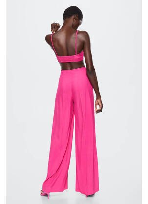 Pantalon droit rose MANGO femme