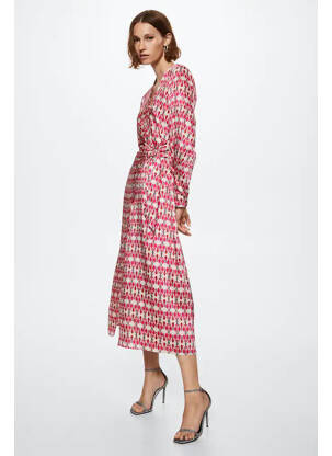Robe longue rose MANGO femme