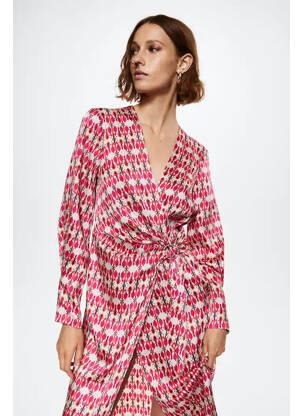 Robe longue rose MANGO femme