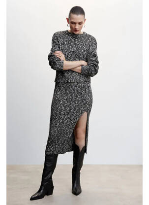 Jupe longue noir MANGO pour femme
