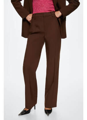 Pantalon droit marron MANGO femme