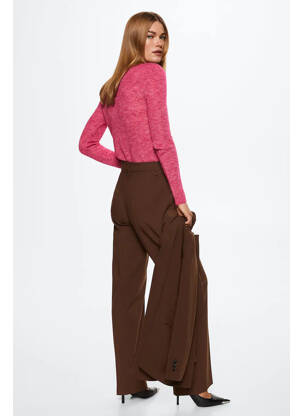 Pantalon droit marron MANGO femme