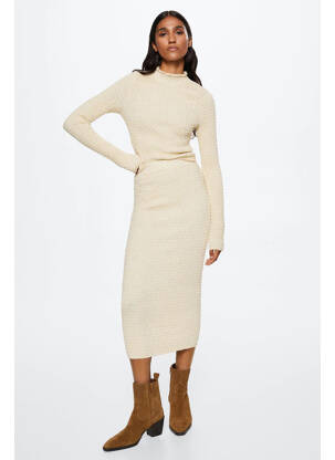 Jupe mi-longue beige MANGO femme
