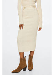 Jupe mi-longue beige MANGO pour femme seconde vue