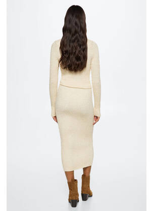 Jupe mi-longue beige MANGO femme