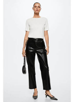 Pantalon droit noir MANGO femme