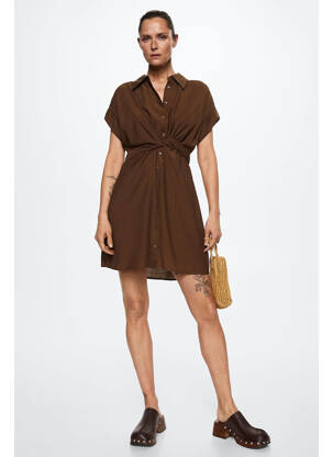 Robe courte marron MANGO femme